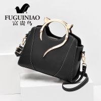 富贵鸟diy包包女2020新款韩版百搭女学生夏季手提单肩斜挎包 黑色