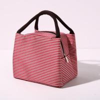保温饭盒袋手拎装便当餐包上班带饭的手提袋子铝箔加厚小学生饭袋 红色条纹(无礼品)