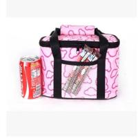 加厚保温饭盒袋冰包冰袋保鲜登山旅游户外带饭冷藏手提防水便当 小号粉色(带花纹)