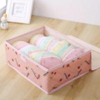 装内衣文胸收纳盒子韩式布艺牛津布有盖放胸罩袜子内裤整理盒 无格 粉樱桃