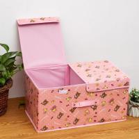 加厚内衣整理箱内衣收纳盒多层抽屉式布艺文胸内裤袜收纳箱有内格 小号-一层[粉色小熊]