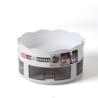 厨房旋转调味料收纳架置物架调味料储物架厨房储物收纳架收纳盒 升级版大容量料杯白色
