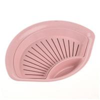 饺子盘 饺子碟带醋碟 双层沥水油餐盘 小麦秸杆水果点心盘 饺子盒 粉色 1个