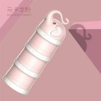 婴儿装奶粉盒三层便携式外出大容量宝宝分装储存罐密封小孩米粉格 马卡龙粉(大象款)