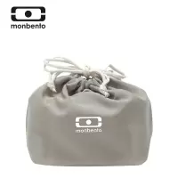 法国monbento日式饭盒袋子上班族便当布袋带饭收纳袋 多彩袖珍便携包(冰川灰)