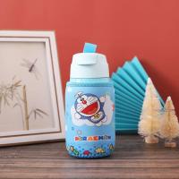 儿童嘟嘟杯水杯袋新品特百惠330ml保温杯杯套 cc吸管杯便携保护套 白色蓝色叮当猫<手提款>