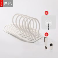 冰箱侧挂架挂帽子整理收纳神器壁挂门后衣帽挂钩围巾包包置物架衣 [圆形白色]6连环