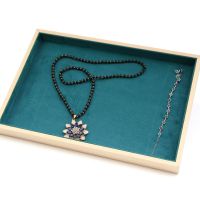 新款饰品托盘耳环首饰耳饰饰品展示台货架展示架多功能首饰品盘子 空盘(绿色)