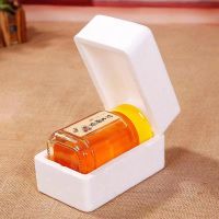 玻璃八角一斤两斤蜂蜜罐辣椒酱瓶果酱瓶带盖透明密封杂粮分装防潮 3只+泡沫盒包装(每瓶可装蜂蜜一斤)