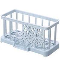 厨房水槽塑料沥水篮水池置物架水龙头海绵锅刷抹布沥水架收纳架子 浅蓝色