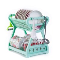 [亏本促销]多功能碗筷架碗碟沥水架碗柜厨房置物架盘子碗筷收纳箱 绿色 普通版不含沥水板和筷筒