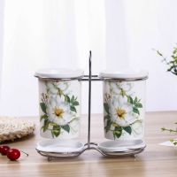 陶瓷筷子筒 加粗骨架厨房用具防霉筷子笼架 清新百合