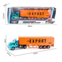 大号充电遥控工程货柜车拖头半挂货车玩具电动油罐汽车模型救援车 回力拖头货车(无遥控)