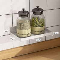 免打孔厨房调料置物架壁挂式墙上放调味品分层收纳架子家用神器 白色[20*12CM]