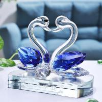 汽车香水座 车载香水 汽车家居摆件 创意水晶天鹅饰品 车内装饰品 大号天鹅蓝