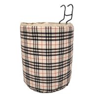 折叠儿童自行车前车筐大人电动车前车篓溜娃神器手推车配件帆布筐 卡其方格无盖 23*28