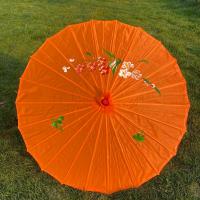 汉服道具伞跳舞伞旗袍走秀伞古风伞女防晒伞绸布伞装饰伞回娘家伞 橘色 布伞袋颜色图案随机