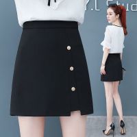 包臀半身裙女春2020夏新款时尚显瘦a字高腰短裙百搭小黑裙一步裙 S 建议80-90斤