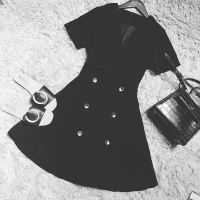 夏季韩版加肥加大码女装宽松显瘦连衣裙胖mm心机上衣200斤小黑裙 黑色 +[送抹胸 ] M [80-100斤]