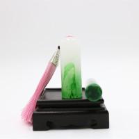 姓名印章圆形篆刻硬笔书法书画藏书章个人名字私章日本留学刻章 圆章10mm翡翠绿