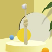 儿童牙刷软毛超细婴幼儿乳牙1-2-3-5-6岁以上一岁半宝宝牙膏套装 黄色1支