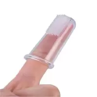 [3只装]宠物硅胶指套猫咪用狗狗刷牙神器手指套小型犬清洁用品 白色
