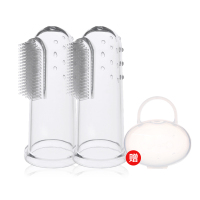 [送收纳盒牙杯]全硅胶婴幼儿软毛乳牙刷婴儿训练牙刷手指套牙刷 手指套牙刷(送收纳盒)