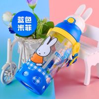 迪士尼儿童卡通鸭嘴塑料杯冰雪奇缘带吸管便携儿童夏季宝宝水杯子 500毫升蓝米菲特价(肩带 吸管款