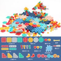 儿童拧螺丝工具箱玩具4拆卸拼装5电钻维修台7动手益智男孩3到6岁 小号平面积木螺丝钉(无电池) 普通电池套装