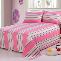 老粗布床单单件粗布加厚加大四季床单多尺寸床单学生单人床单 粉花心 1.2*2.1米床单90床用