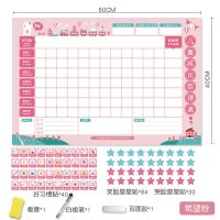 [234件套]儿童成长时间记录计划表作息好习惯养成自律表奖励表 启蒙版[40种好习惯] 希望粉[全套158件]