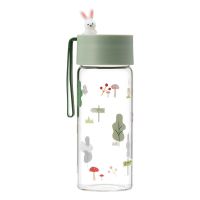 MINISO名创优品水杯森林系列高硼硅耐热玻璃杯便携直饮杯学生水杯 森林系列高硼硅玻璃杯(300mL) 蓝色