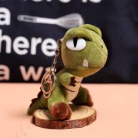 玉桂狗挂件小白大耳狗喜拿蝴蝶结公仔毛绒包包挂饰日系女ins可爱 霸王龙-绿色