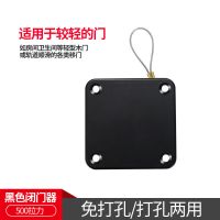 闭门器自动关门器免打孔家用简易缓冲关门神器拉绳闭合推拉门静音 黑色拉力500g(只适合很轻的门)