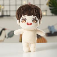 20cm娃衣20厘米玩偶睡衣套装棉花娃娃毛绒公仔衣服裤子换装 棕色头发裸娃 20厘米