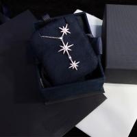 星星-APM六芒星项链女单星双星三流星锁骨链毛衣链首饰送女友礼物 三流星银色 普通包装