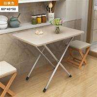 餐桌商用小吃便捷经济型四脚简易伸缩休闲桌折桌简单圆桌子折叠桌 特价小尺寸北欧枫木