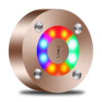 智能AI无线蓝牙音响七彩灯光9D环绕立体声大音量收款音箱重低音炮 土豪金 C2标准版[智能彩灯+低音振膜]