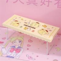 ins少女心卡通可爱可折叠桌面整理架置物架收纳架化妆品多层学生 黄色布丁狗 1层