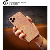 苹果12闪砖磨砂iPhone12ProMax后背保护彩膜12Pro/12mini全包闪粉 闪粉[玫瑰金]两片装 苹果12