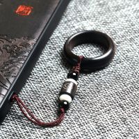 手机挂绳短女款古风个性创意黄杨木小沙弥手机挂饰男吊坠手机挂件 紫光檀指环款