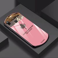 新款枫叶vivox21手机壳椭圆形x21a简约情侣x21UD前指纹保护套防摔 [粉底枫叶-镜子] [vivo x21后指