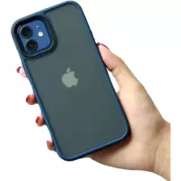 苹果12手机壳防摔磨砂iPhone12promax硅胶半透镜头加高保护壳 苹果12mini 全透明磨砂白色 金属按键