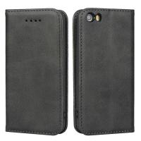 苹果6/7/8/xs/xr翻盖11手机壳12promax皮套iPhone6splus保护防摔 睿智黑 苹果5s/se通用