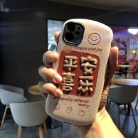 刺绣平安喜乐iPhone11ProMax XS苹果7 8Plus软套手机壳挂绳男女12 弧形刺绣 平安喜乐 单壳红色 苹