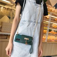 麋鹿链条零钱包华为p40 pro手机壳p30斜挎nova7带挂绳mate30软女 墨绿+麋鹿卡包+斜跨链条 p40