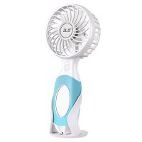 zls风扇迷你手持可充电usb电风扇学生户外随身便携静音清凉小风扇 魔镜3600毫安蓝色