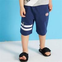moomoo童装男小童短裤夏装小宝宝新款印花松紧腰七分裤幼童裤子 中古蓝 100/50