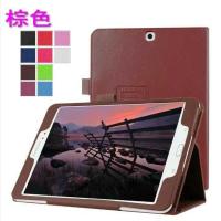 三星平板保护套SM-T555CT皮/P355cT815/T350/T550T715/T710防摔壳 棕色 T350/T3