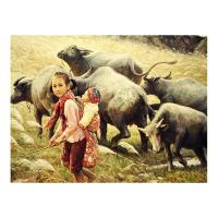 农家乡村农民田园生活风情装饰画南方农家乐饭店墙壁上挂画 Z330 30x40厘米[自带胶贴]